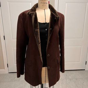 Vintage Faux Shearling Calvin Klein Coat, Medium